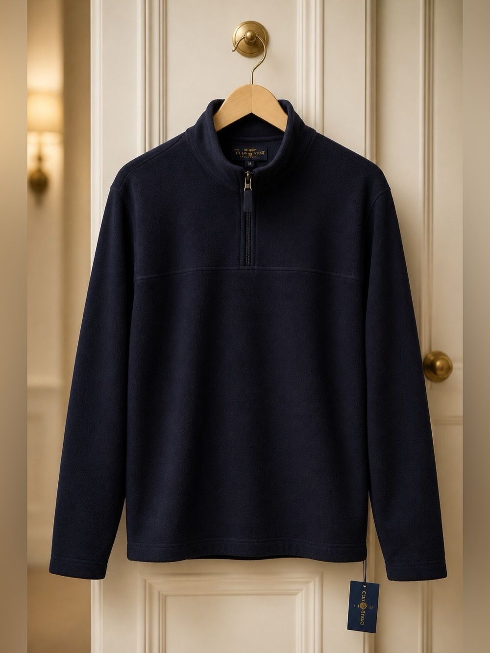 Club Room Men's Navy Half-Zip Fleece Pullover